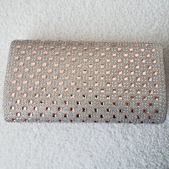 D'margeaux New York Evening Clutch - Champagne/Sparkling Pink Rhinestones - Picture 6 of 12
